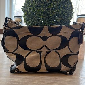 Coach Handbag. Black and grey. Some marks and wear, see photos. Price adjusted.